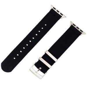 Black 2 Piece Parachute Elastic Ballistic Watch Bands for Apple Watch<sup>®</sup>