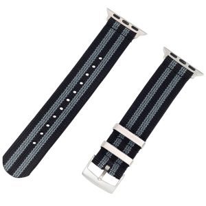 Black & Grey 2 Piece Parachute Elastic Ballistic Watch Bands for Apple Watch<sup>®</sup>