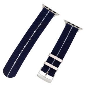 Navy & White 2 Piece Parachute Elastic Ballistic Watch Bands for Apple Watch<sup>®</sup>