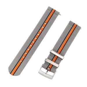 Grey/Black/Orange 2 Piece Parachute Elastic Ballistic Watch Bands