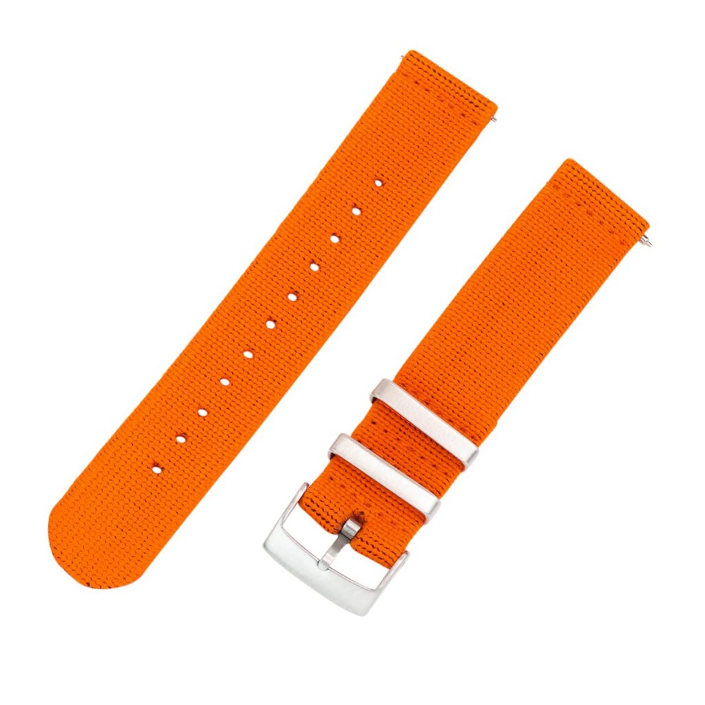 Orange 2 Piece Parachute Elastic NATO Watch Bands