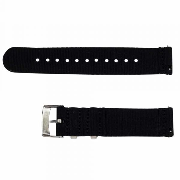 Black 2 Piece Seat Belt 2.0 Ballistic Watch Bands - Image 3