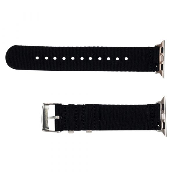 Black 2 Piece Seat Belt 2.0 Ballistic Watch Bands for Apple Watch® - Image 2