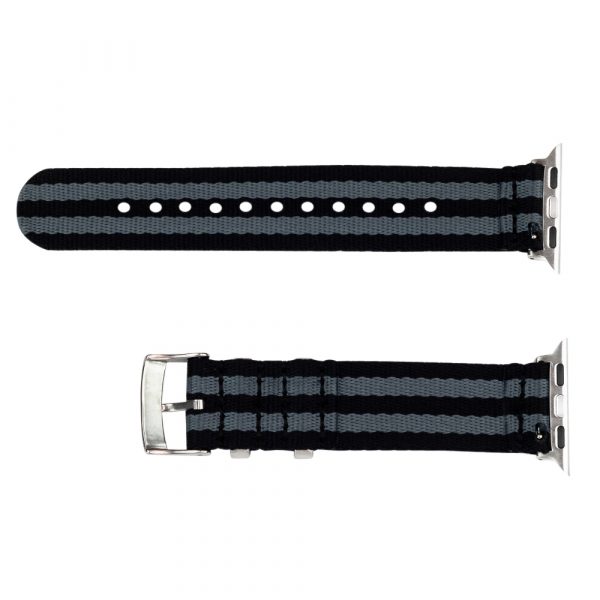 Black & Grey 2 Piece Seat Belt 2.0 Ballistic Watch Bands for Apple Watch® - Image 2