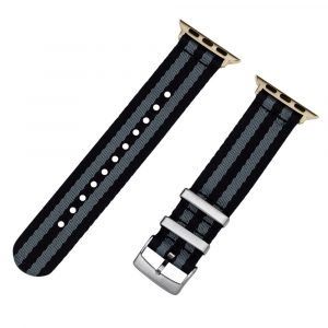 Black & Grey 2 Piece Seat Belt 2.0 Ballistic Watch Bands for Apple Watch®