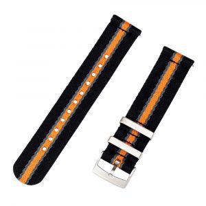 Black/Grey/Orange 2 Piece Seat Belt 2.0 Ballistic Watch Bands