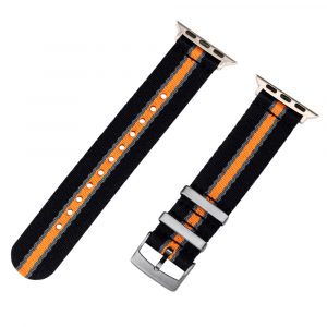 Black/Grey/Orange 2 Piece Seat Belt 2.0 Ballistic Watch Bands for Apple Watch®