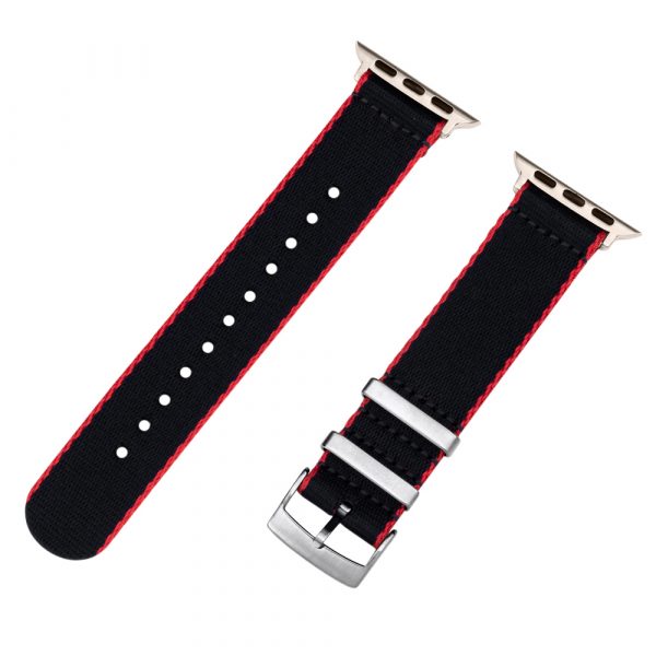 Red & Black 2 Piece Seat Belt 2.0 Ballistic Watch Bands for Apple Watch®