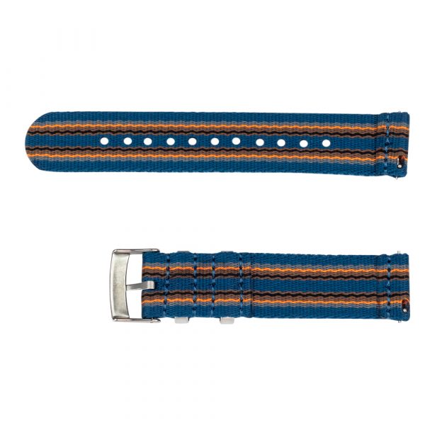 Cyan/Orange/Black 2 Piece Seat Belt 2.0 Ballistic Watch Bands - Image 3