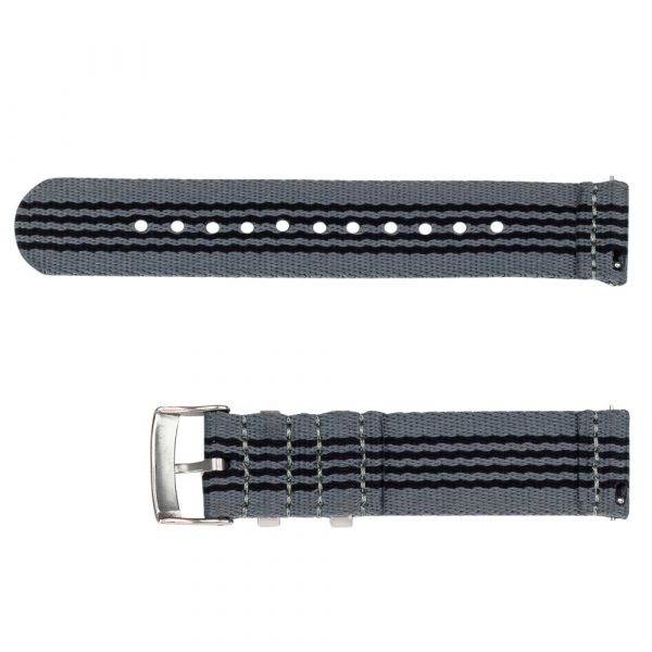 Grey/Black/Grey 2 Piece Seat Belt 2.0 Ballistic Watch Bands - Image 3