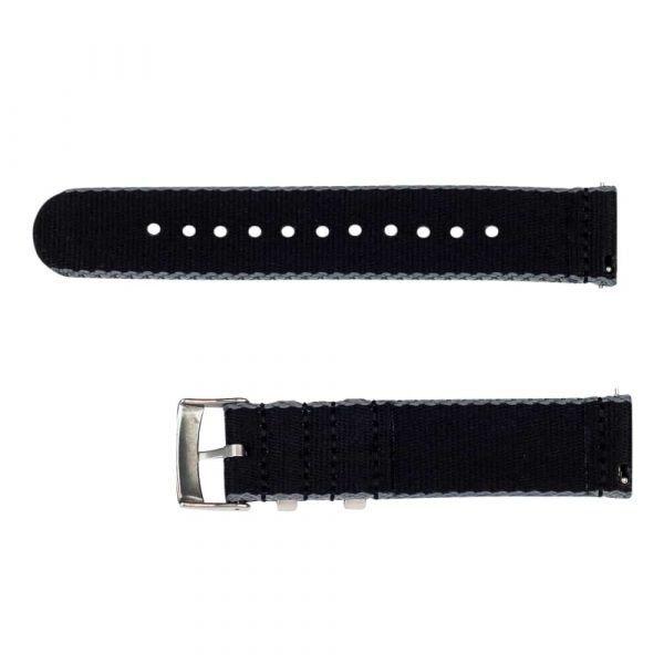 Grey & Black 2 Piece Seat Belt 2.0 Ballistic Watch Bands - Image 4