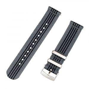 Grey/Black/Grey 2 Piece Seat Belt 2.0 Ballistic Watch Bands
