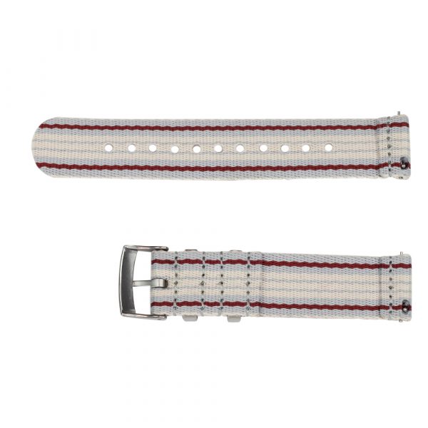 Grey/Red/Khaki 2 Piece Seat Belt 2.0 Ballistic Watch Bands - Image 3