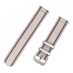 Grey/Red/Khaki 2 Piece Seat Belt 2.0 Ballistic Watch Bands