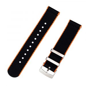 Orange & Black 2 Piece Seat Belt 2.0 Ballistic Watch Bands
