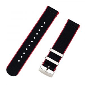 Red & Black 2 Piece Seat Belt 2.0 Ballistic Watch Bands
