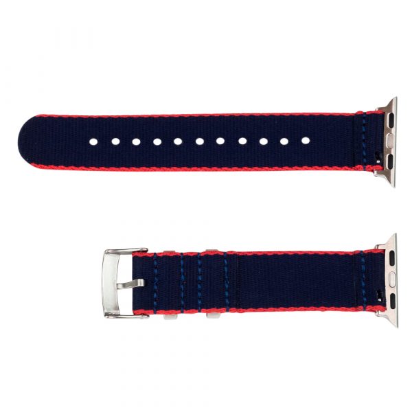 Red & Navy 2 Piece Seat Belt 2.0 Ballistic Watch Bands for Apple Watch® - Image 2