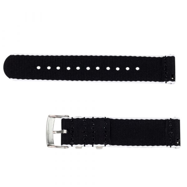 White & Black 2 Piece Seat Belt 2.0 Ballistic Watch Bands - Image 3