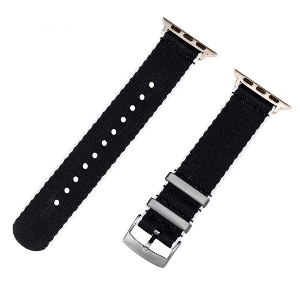 White & Black 2 Piece Seat Belt 2.0 Ballistic Watch Bands for Apple Watch®