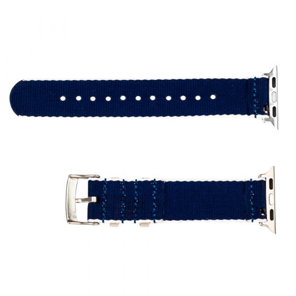 White & Blue 2 Piece Seat Belt 2.0 Ballistic Watch Bands for Apple Watch® - Image 2