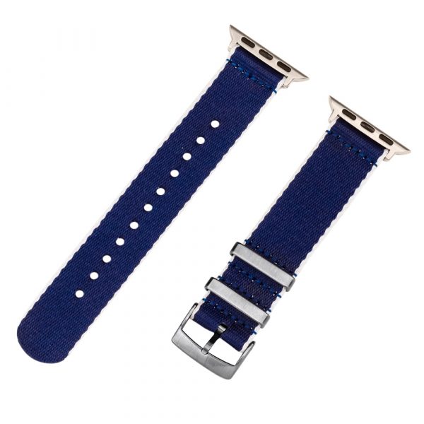 White & Blue 2 Piece Seat Belt 2.0 Ballistic Watch Bands for Apple Watch®