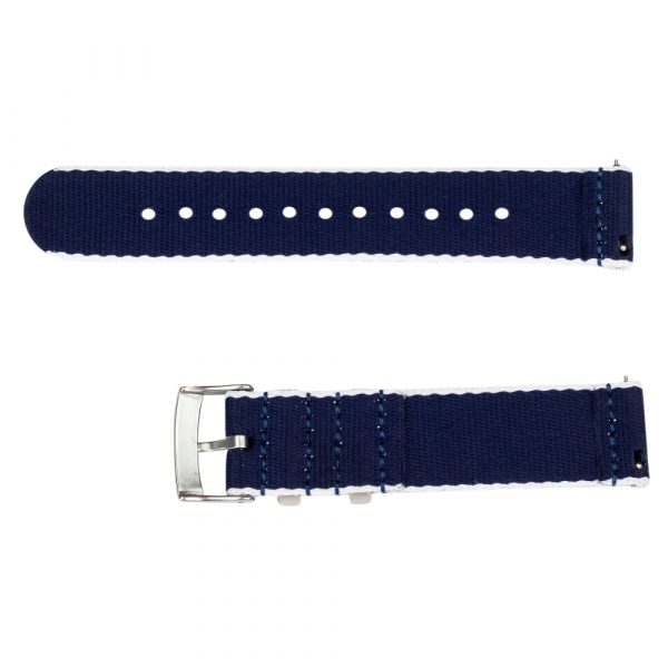 White & Navy 2 Piece Seat Belt 2.0 Ballistic Watch Bands - Image 3
