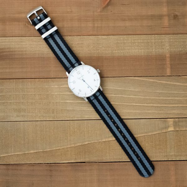 Black & Grey 2 Piece Seat Belt 2.0 Ballistic Watch Bands - Image 2