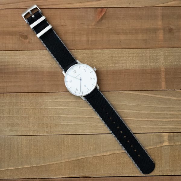 Grey & Black 2 Piece Seat Belt 2.0 Ballistic Watch Bands - Image 2
