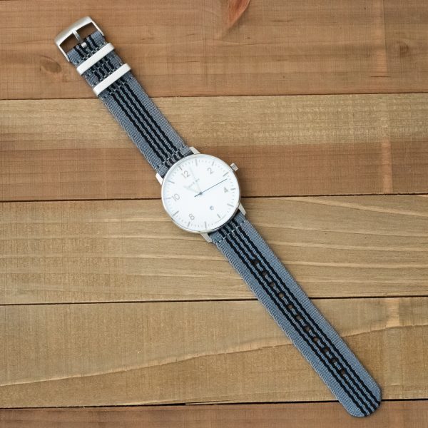 Grey/Black/Grey 2 Piece Seat Belt 2.0 Ballistic Watch Bands - Image 2