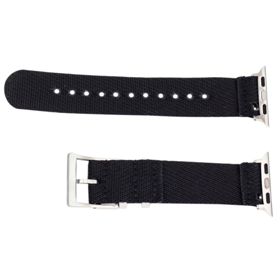 Black 2 Piece Slanted Ballistic Watch Bands for Apple Watch® - Image 2