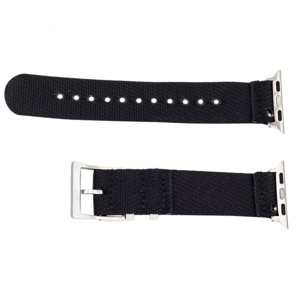 Black 2 Piece Slanted Ballistic Watch Bands for Apple Watch® - Image 2