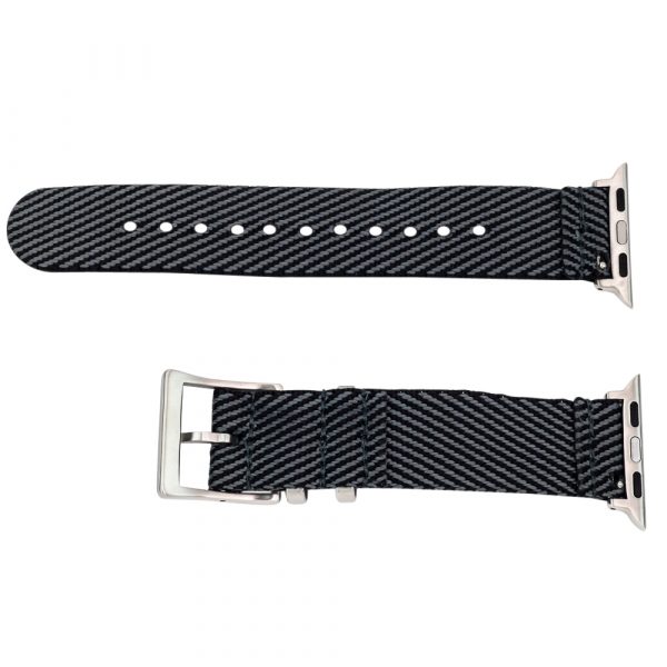 Black & Grey 2 Piece Slanted Ballistic Watch Bands for Apple Watch® - Image 2