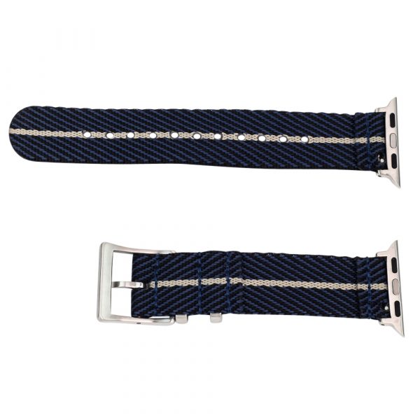 Navy/Black/Khaki 2 Piece Slanted Ballistic Watch Bands for Apple Watch® - Image 2