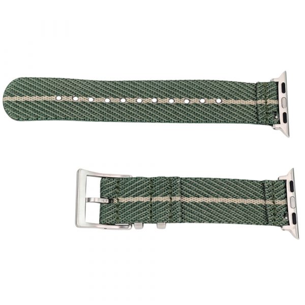 Slate Green & Khaki 2 Piece Slanted Ballistic Watch Bands for Apple Watch® - Image 2