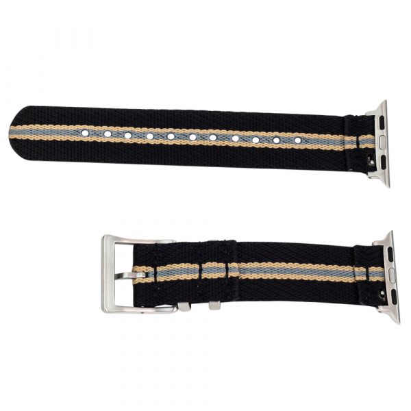 Black/Khaki/Grey 2 Piece Slanted NATO Watch Bands for Apple Watch®