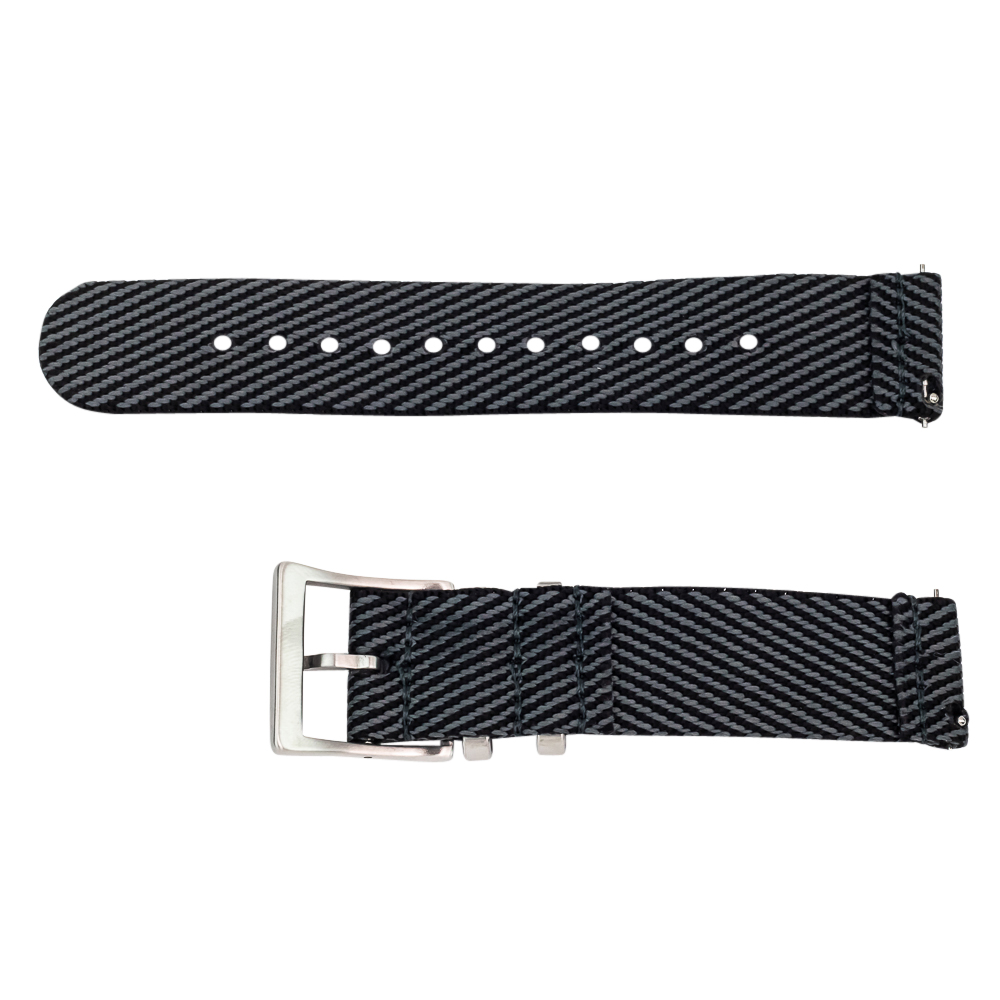 Black & Grey 2 Piece Slanted Ballistic Watch Bands - Image 3