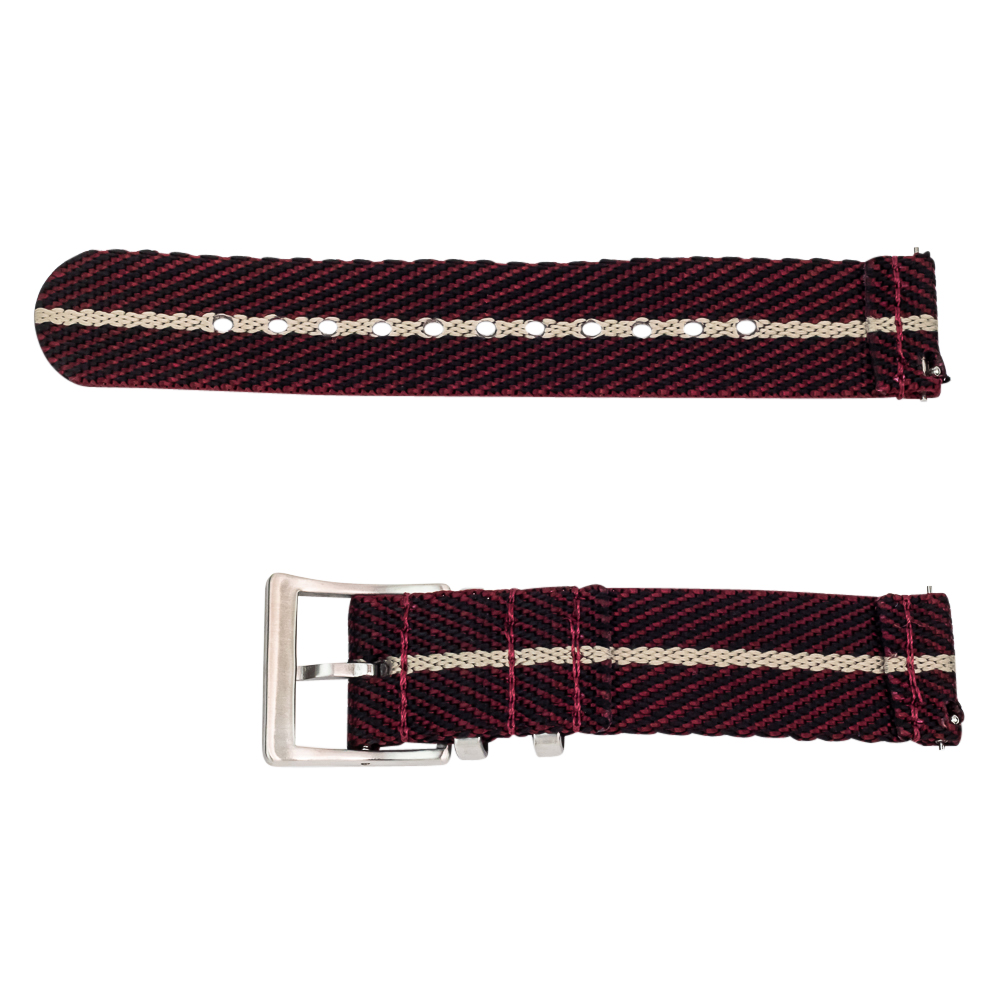 Maroon/Black/Khaki 2 Piece Slanted Ballistic Watch Bands - Image 3