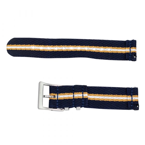 Navy/Orange/Grey 2 Piece Slanted Ballistic Watch Bands - Image 3