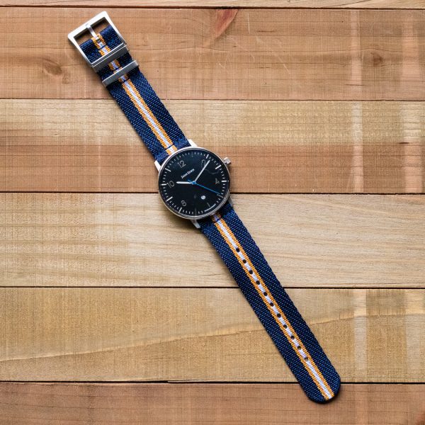 Navy/Orange/Grey Slanted Watch