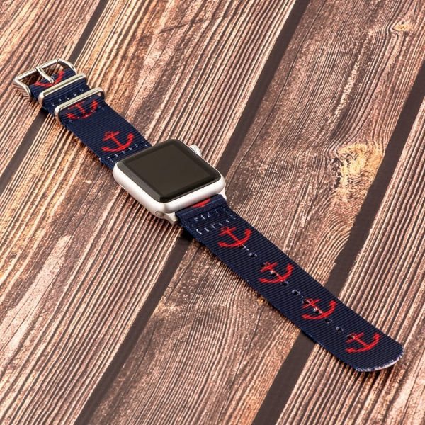 Red Anchors & Navy 2-Piece Classic Ballistic Bands for Apple Watch<sup>®</sup> - Image 2