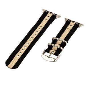 Black & Beige 2-Piece Classic Ballistic Bands for Apple Watch<sup>®</sup>