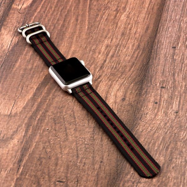 Black/Green/Red 2-piece Heavy Ballistic Bands for Apple Watch<sup>®</sup> - Image 2
