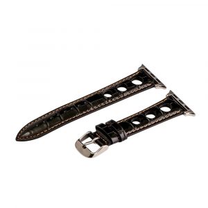 Black & Orange 3-hole Croco Rally Bands for Apple Watch<sup>®</sup>