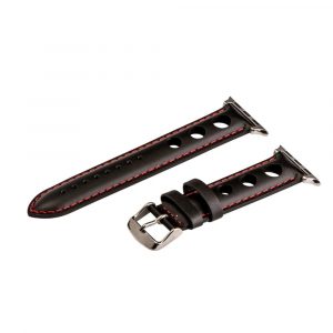 Black & Red 3-hole Smooth Rally Bands for Apple Watch<sup>®</sup>