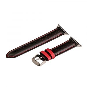 Black & Red Smooth Perforated Rally Bands for Apple Watch<sup>®</sup>
