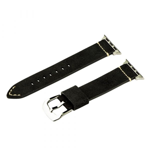Black Suede Leather Bands for Apple Watch (Dapper)