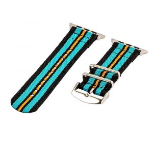 Black/Turquoise/Orange 2-Piece Classic NATO Bands for Apple Watch®