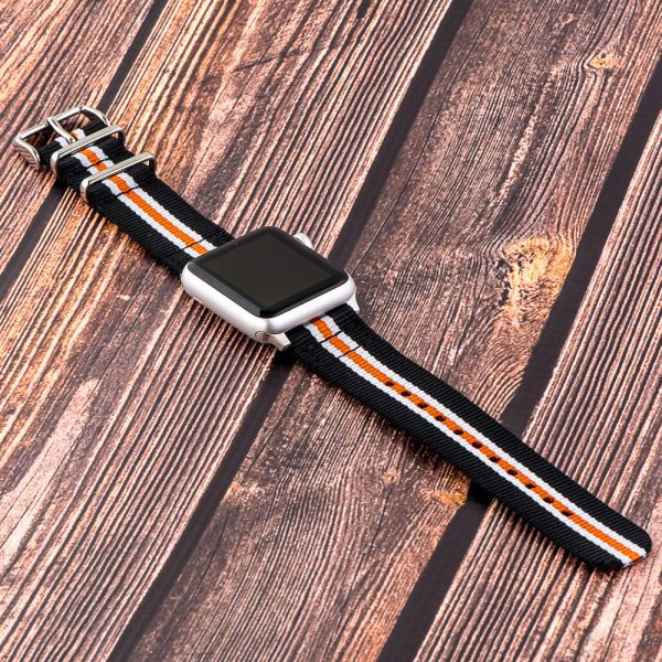 Black/White/Orange 2-Piece Classic Ballistic Bands for Apple Watch<sup>®</sup> - Image 2