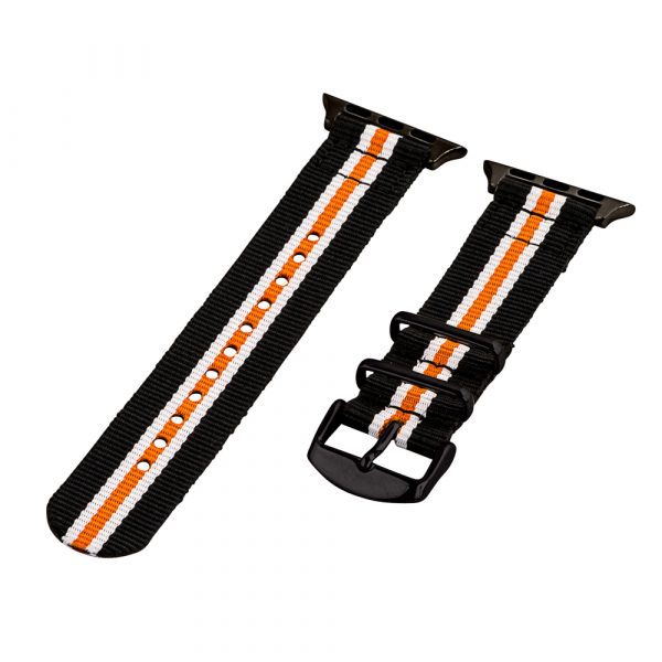 Black/White/Orange 2-Piece Classic Ballistic Bands for Apple Watch<sup>®</sup> - Image 3