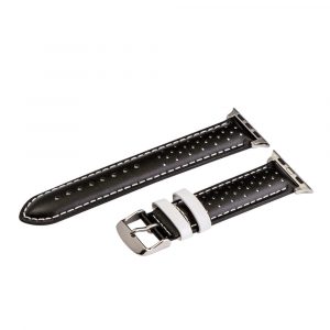 Black & White Smooth Perforated Rally Bands for Apple Watch<sup>®</sup>